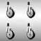 Service Caster 5 Inch 316SS Black Polyurethane Swivel 1-1/2 Inch Expanding Stem Caster Set SCC SCC-SS316EX20S514-PPUB-BLK-112-4 - alternate 1